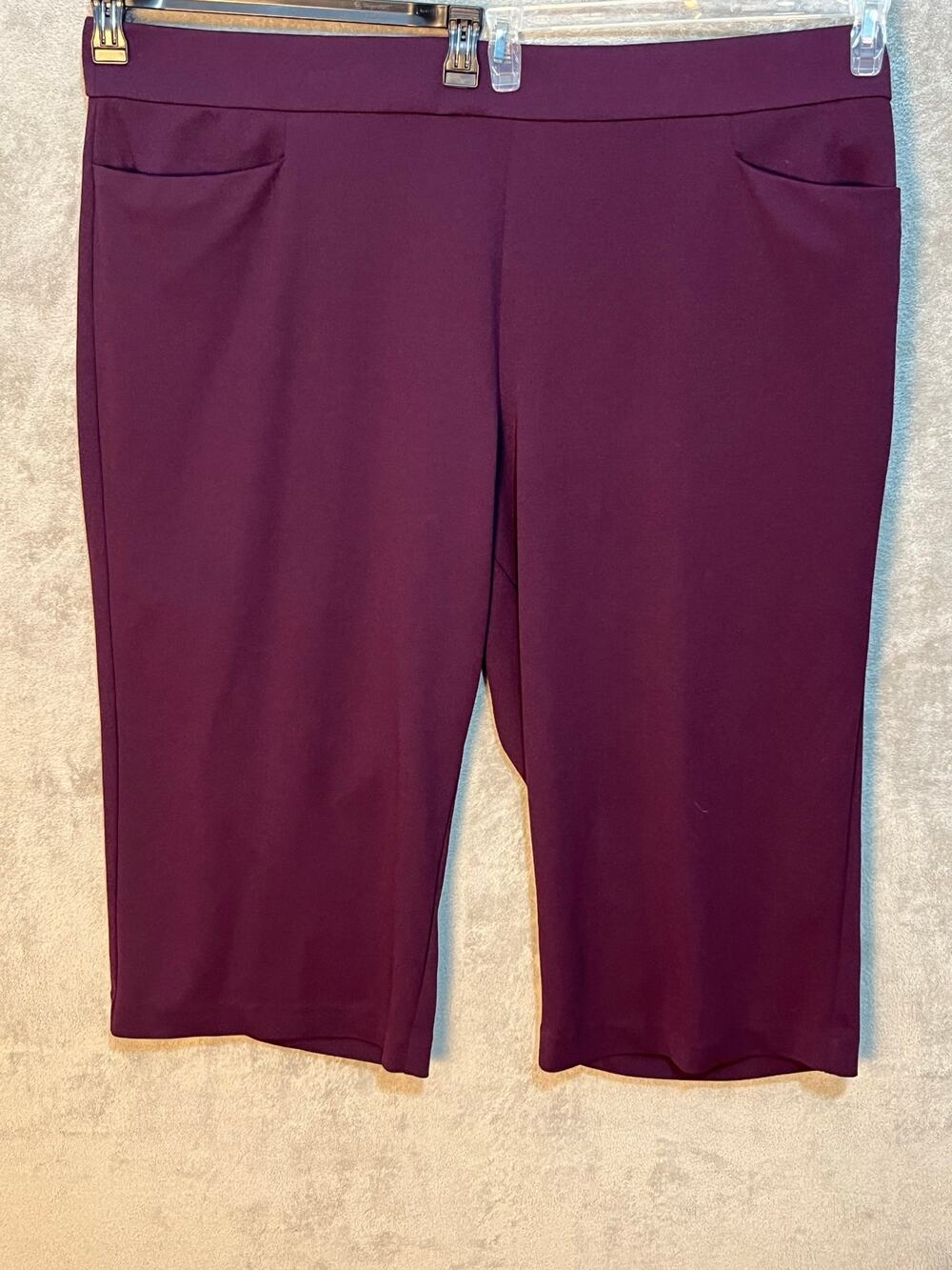Torrid Crepe Wide Leg Cropped Pants Size 26 Purple High Rise Preppy Office